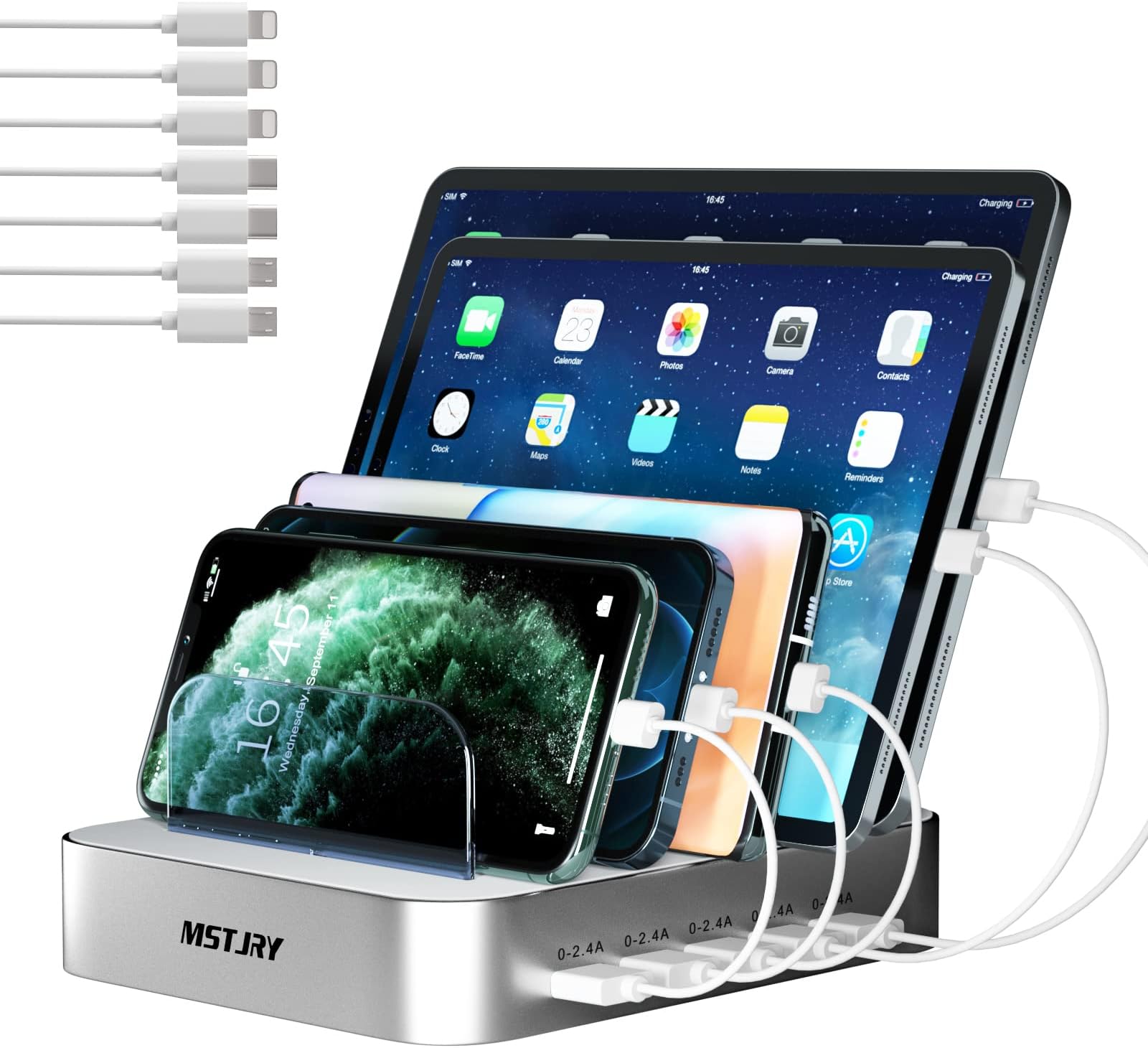SooPii Premium 6Port USB Charging Station Organizer for