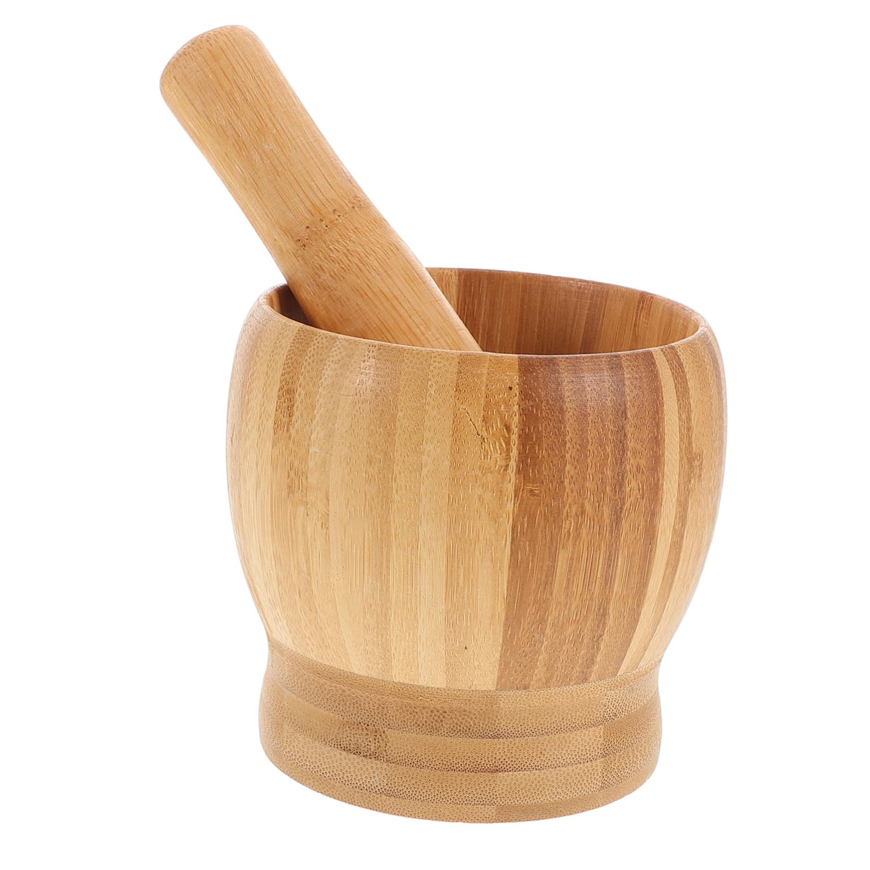 GRIRIW 1Set Manual Wooden Garlic Crush Pot Set Splicing Garlic Masher Kit for Grinding Spices and Medications Kitchen Tool for Home Use