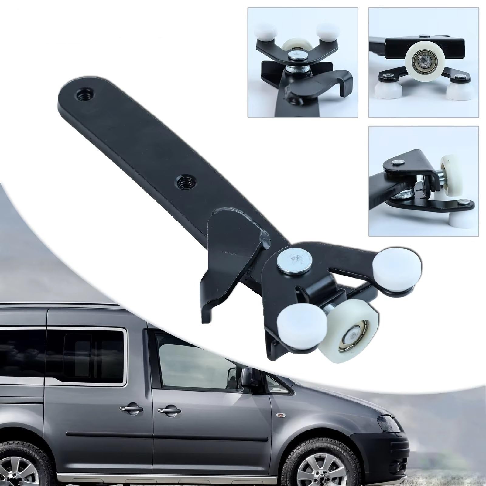 Seitentür Rolle Kompatibel mit Caddy III 2K0843397 2K0 843 397 B Linkes unteres Führungsscharnier untere Seite Schiebetür-Rollenarmmechanismus