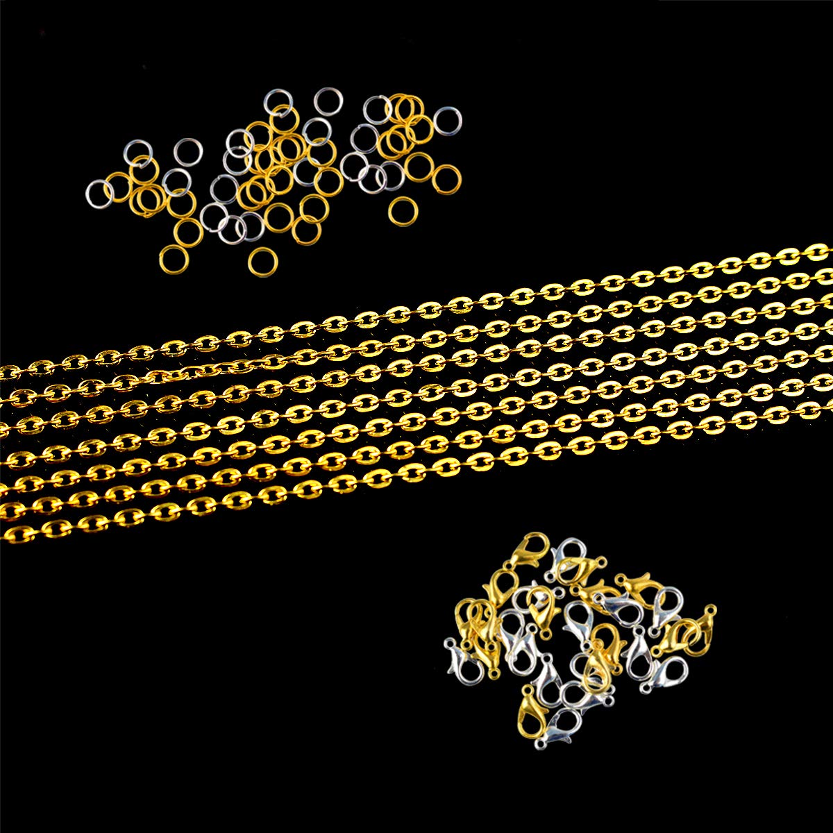 20-teiliges Kettenarmband-Set – Gold & Silber, Mit Karabinerverschluss, Zum DIY Basteln & Kombinieren