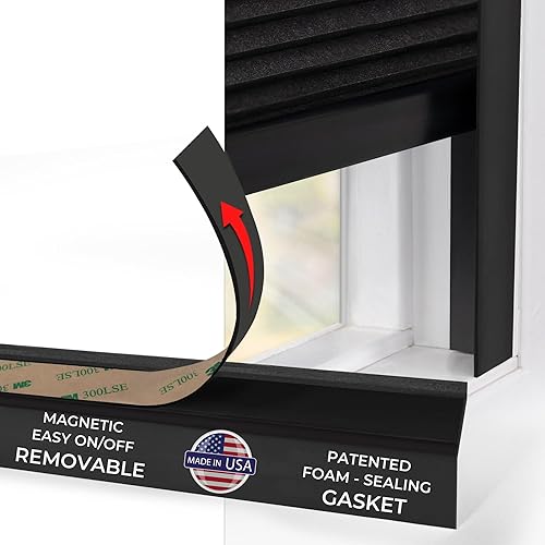 Bloqueador de Luz para Ventana - Negro 60" Juego de 2 (Removible) - Rieles Laterales de Oscurecimiento para Persianas Celulares y Enrollables de