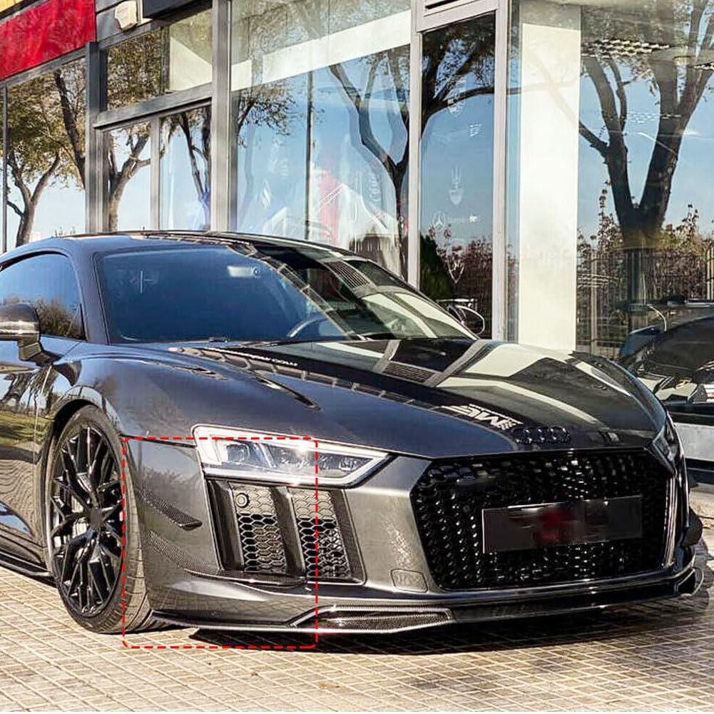 Front Bumper Vent fits Audi R8 V10 Gen 2 2Door Coupe Spyder Convertible 2016-2019 Factory Outlet Carbon Fiber CF Side Air Fender Scoop Spoiler Canard Winglets Splitter Cover Trims