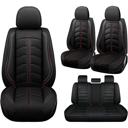 Truck Seat Cover for Ram 3500 2011-2026, Durable Waterproof Sports Seat Cover，Premium Leather Seat Protector(5 Seats Standard, Black)