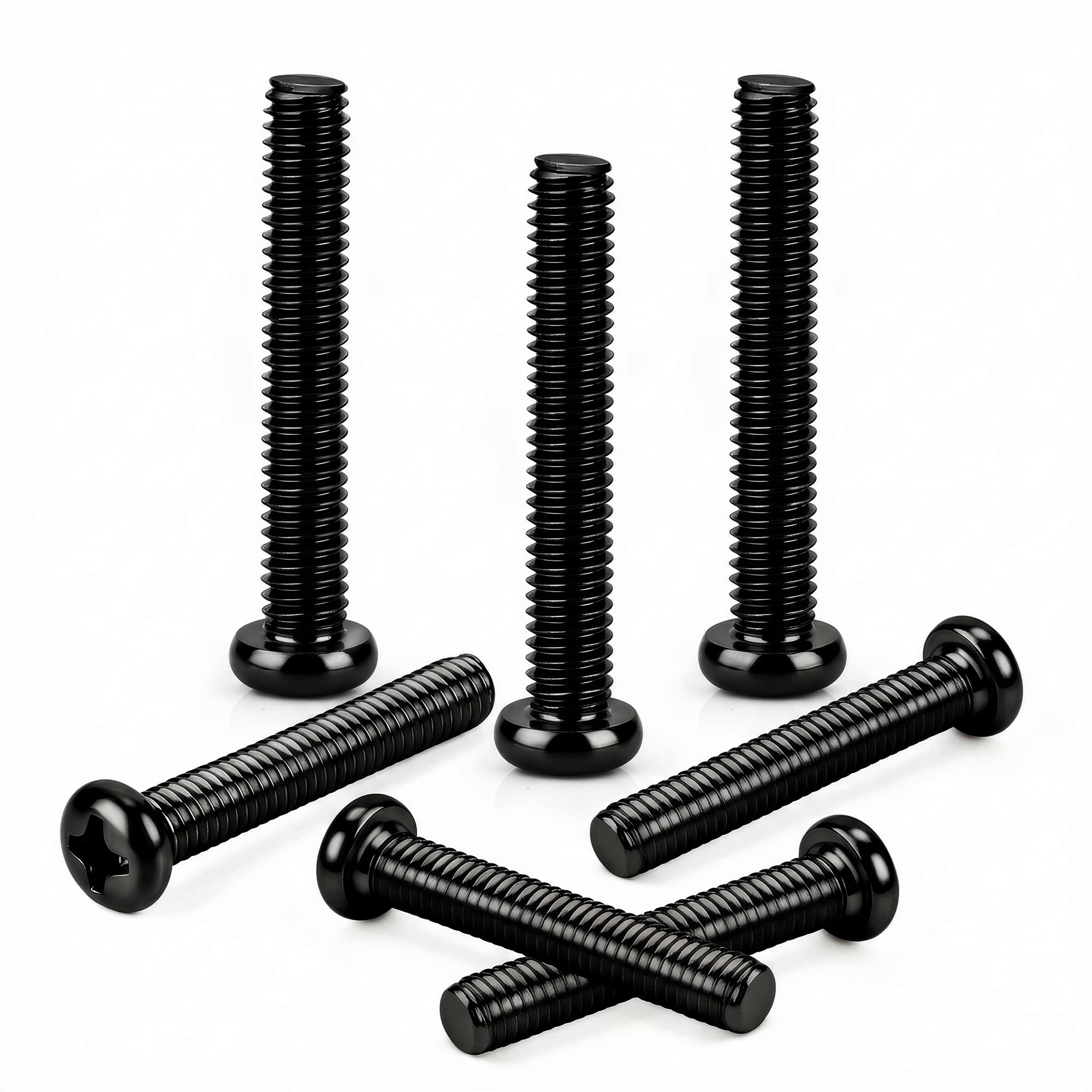 M4 (4mm x 80mm) Machine Screws Black Pan Phillips Cross Head Machine Screw Fasteners Bolt Set 30pcs