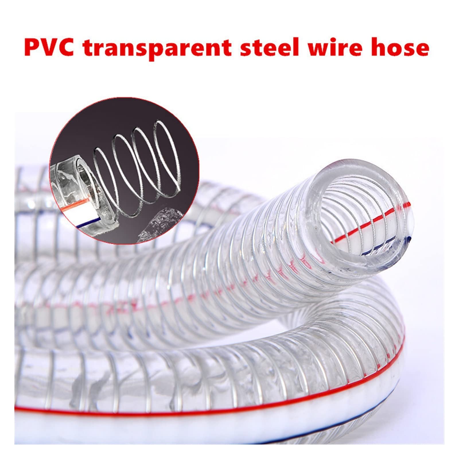 tubo flexible, Manguera de plomería PVC blando transparente 1 m, tubo flexible for bomba agua 10-38 mm