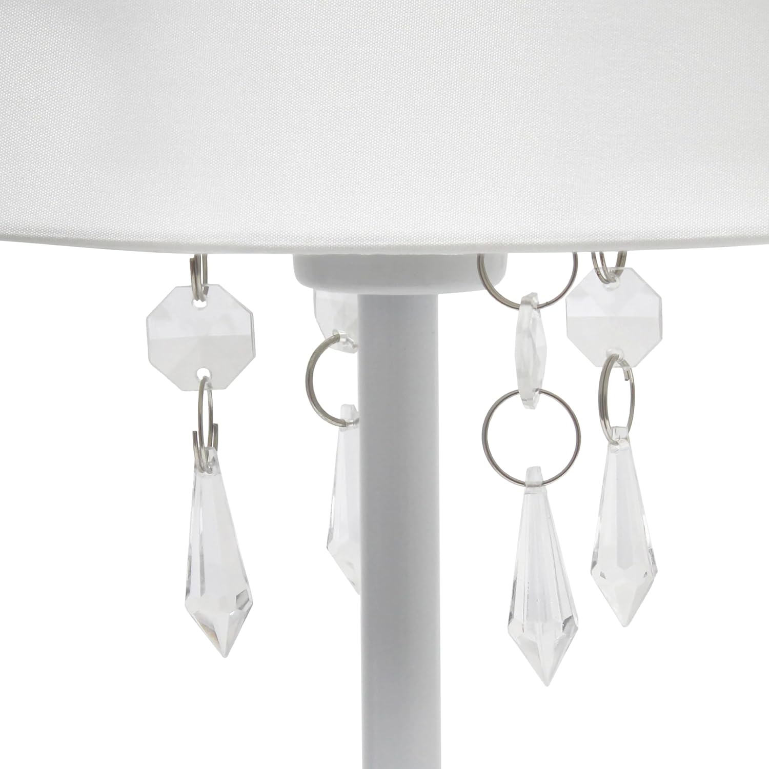 Simple Designs 17.25" Chic and Stylish Crystal Adorned Table Lamp - White