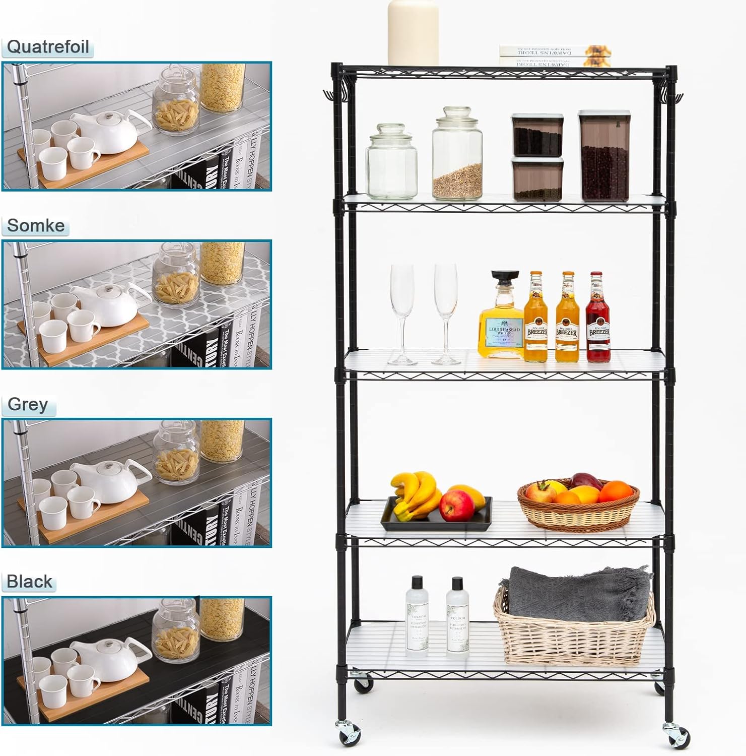 BRIAN & DANY Wire Shelf Liner 18" X 36", Heavy Duty Shelf Liners for Wire Shelving, Waterproof Protector Mats, Set of 5, Transparent