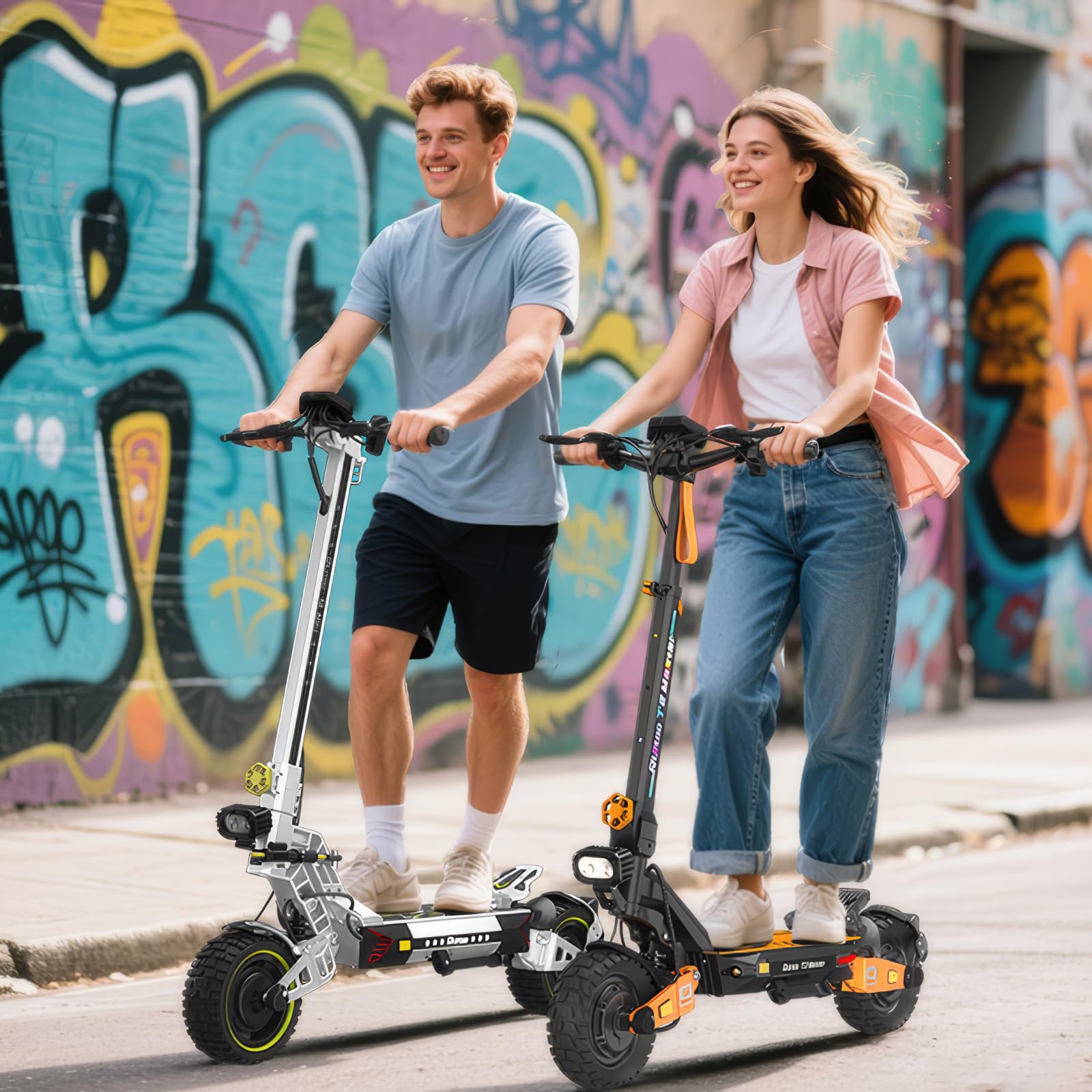 T2 Master Trottinette Électrique, Autonomie Max 65KM, Double Moteur, Batterie 52V 20.8Ah, Pneus Tout-Terrain 10 Pouces, 3 Mode de Vitesse, Affichage Intelligent, Facile à Plier