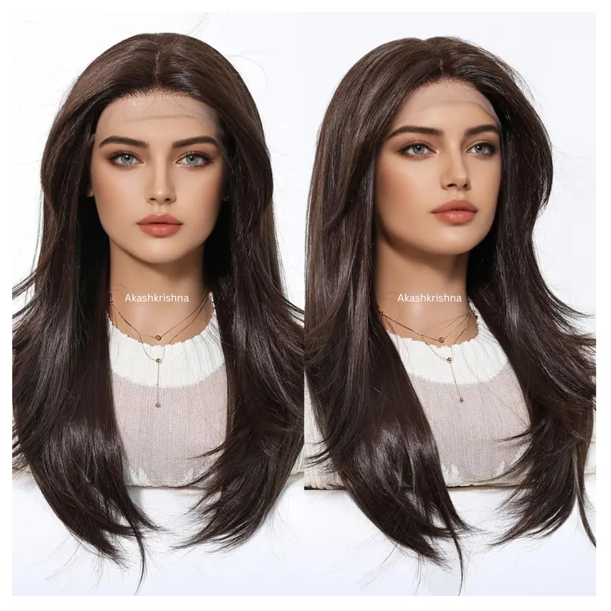 Akashkrishna 13×6 HD Front Lace Straight Synthetic Wig for Women | 26 Inch Full Head Wig | Coffee Brown Natural Look | Hig... - Review, Price and Buying Guide