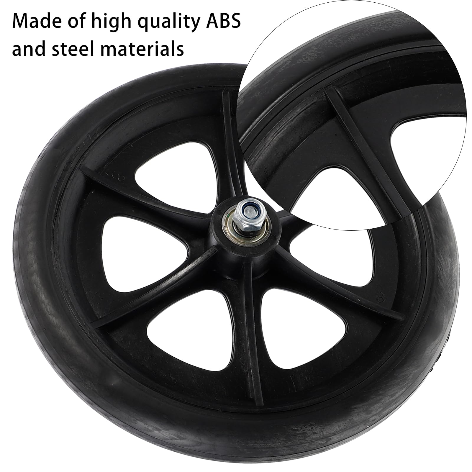 Ruedas de repuesto para silla de ruedas, ajuste universal, 8 pulgadas, 4 unidades, color negro