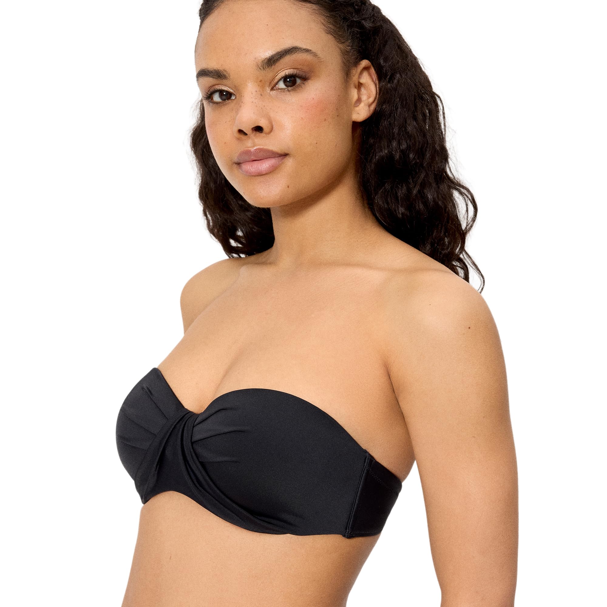 YSABEL MORA. Top Bikini Bandeau. Top Bikini Bandeau con Aro Y Relleno con Tirantes Desmontables Anudados Al Cuello Opción Sin Tirantes. Colección Beach.