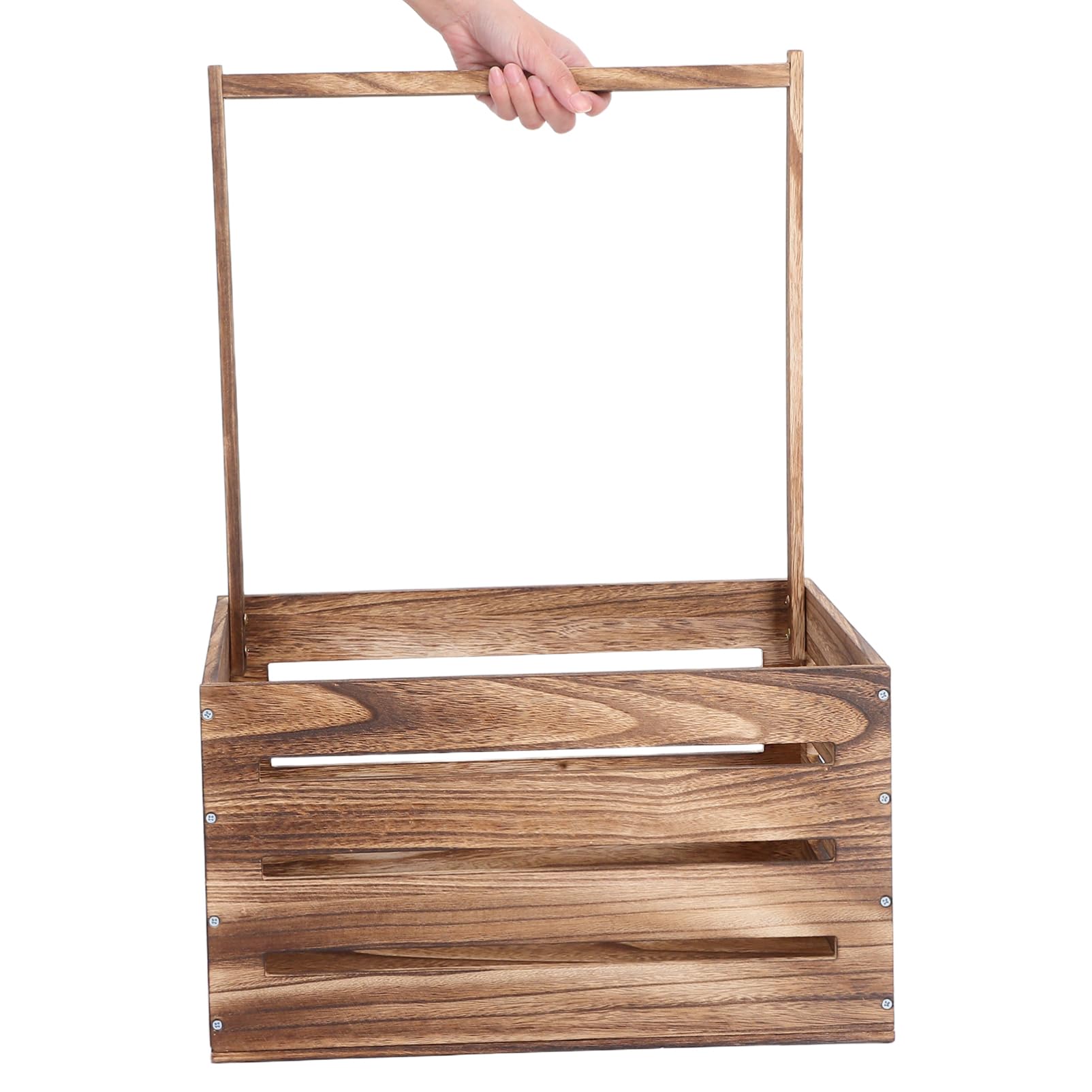 Cesta de Almacenamiento de Madera con Asa para Baby Shower