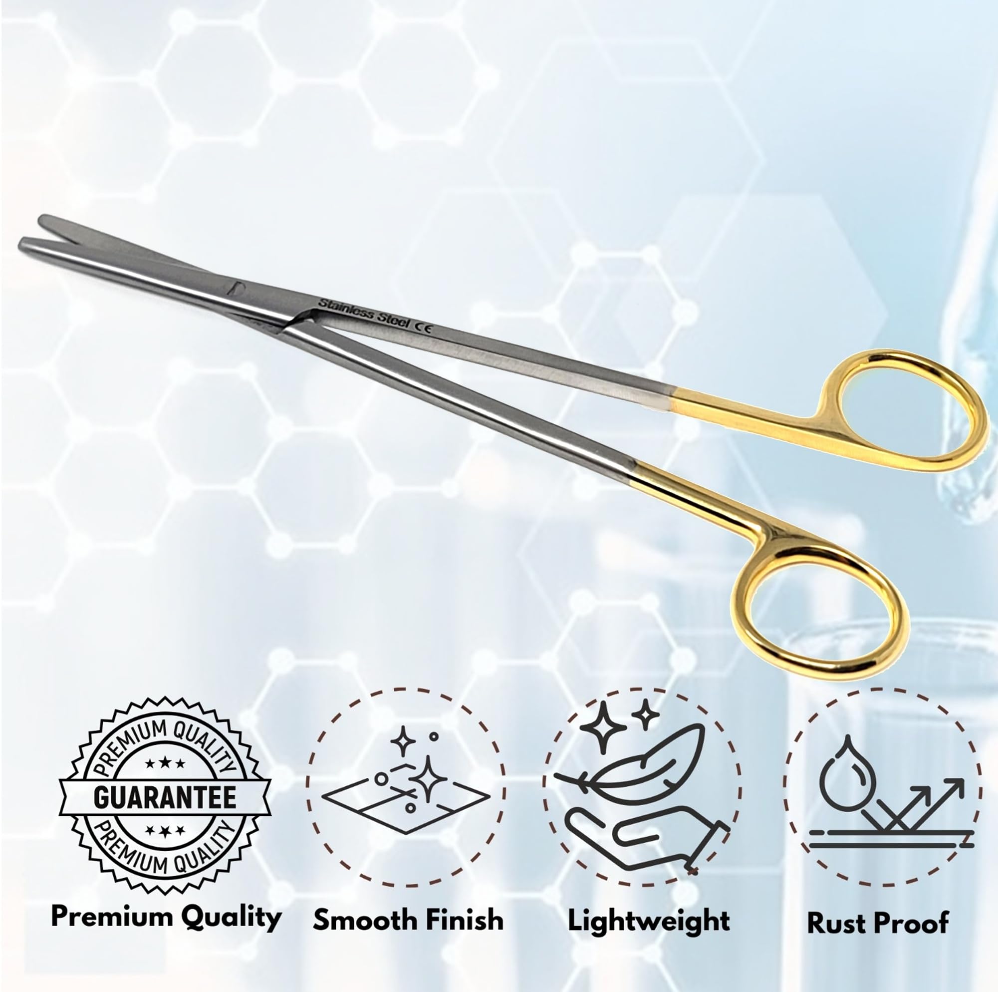 Amazon.com: Gold Handle Metzenbaum Dissecting Scissors, 7