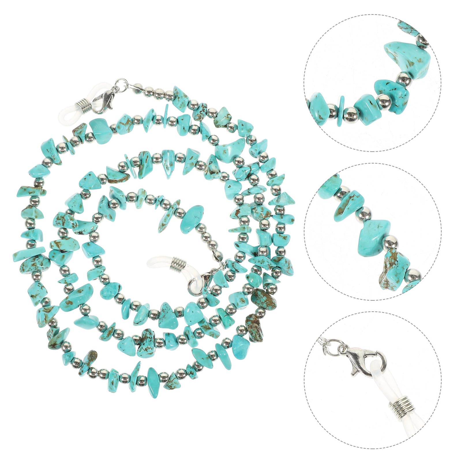 Türkisfarbene Brillenkette brillenband sonnenbrillenkette Anti-Verlust Brillenband brillenketten glasses chain Gläser schützend Sportbrillenseil Brillenperlenkette Legierung