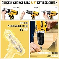 Vista 4 de Sundpey Kit de herramientas para el hogar con taladro – Juego de herramientas de reparación general básica para el hogar con taladro eléctrico