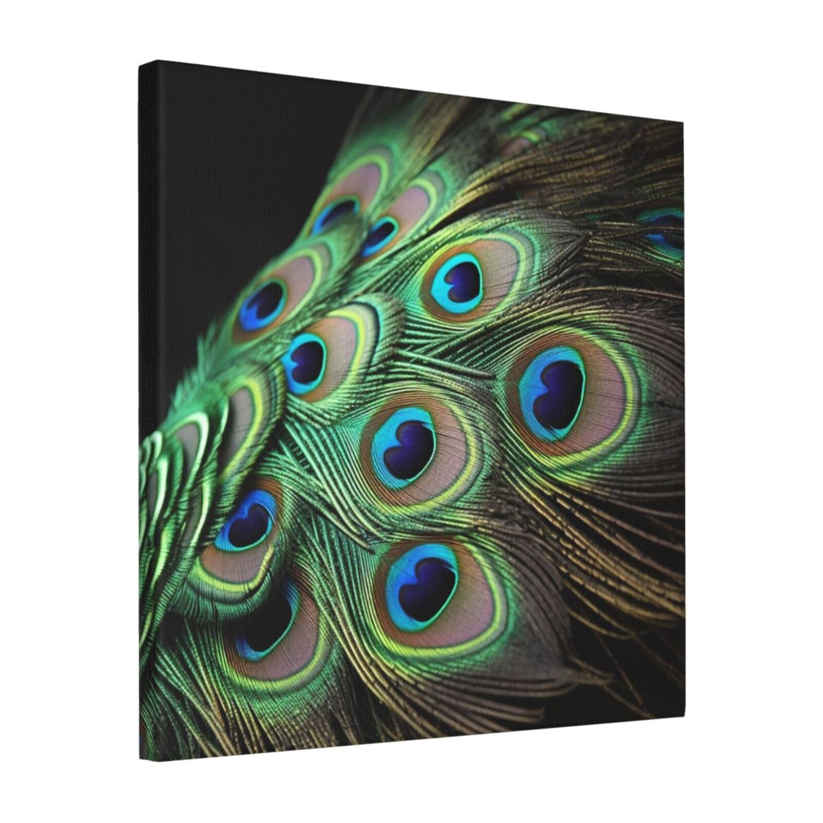 Peintures thème plumes de paon vertes 40,6 cm pour réveiller les murs ternes de votre maison - 8