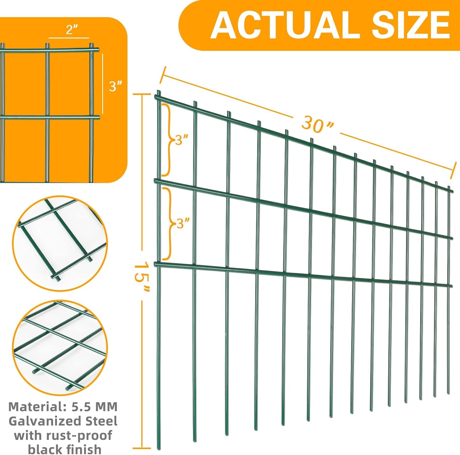 Buy Getlay 5 Pack Green No Dig Small/Medium Animal Barrier Fence 30x15