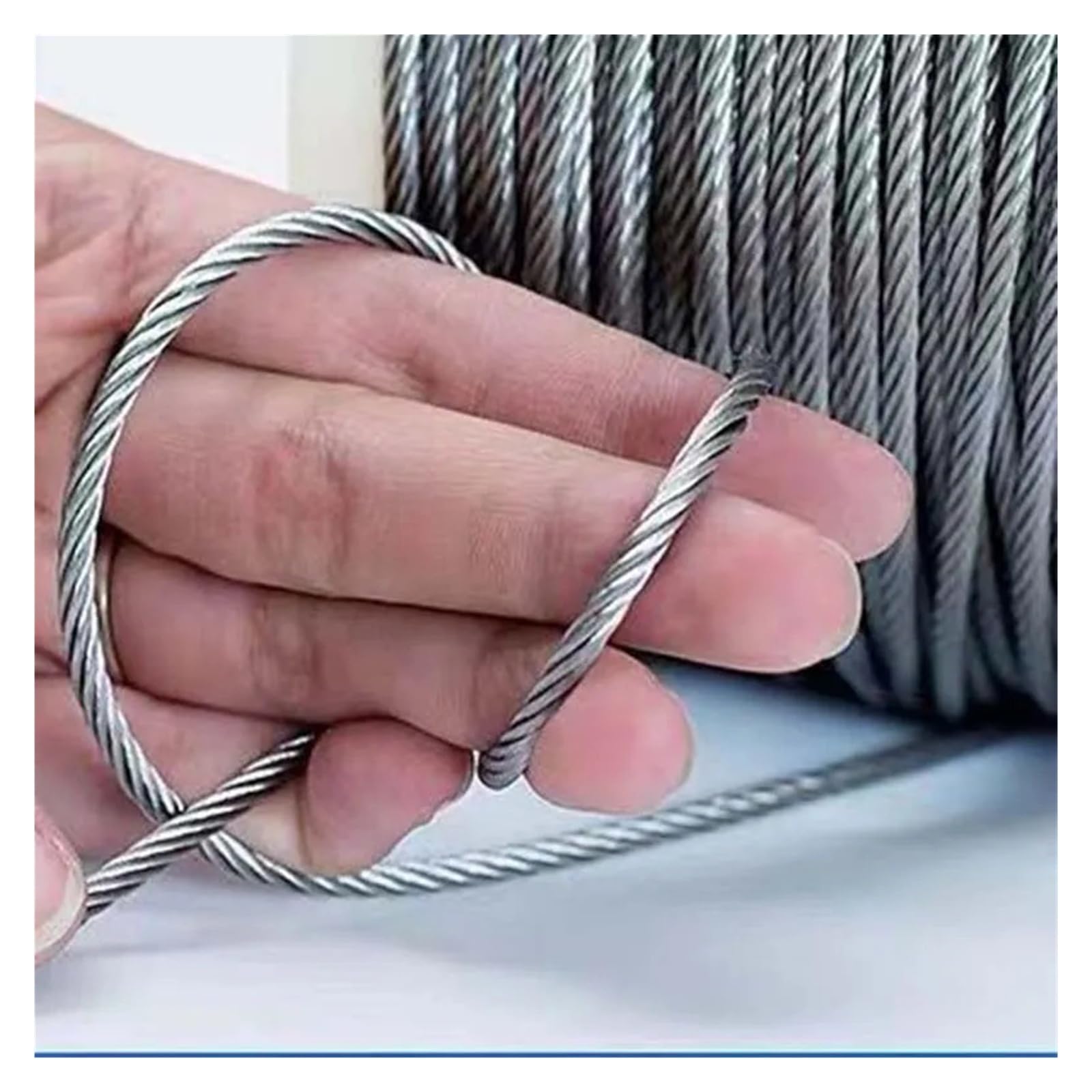 Cable de acero inoxidable Cable de acero inoxidable 304 20/50/100 metros(Dia 4mm Str7x7,10M)