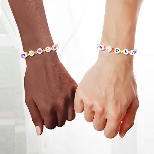 Vista 5 de ARTDOT Kit de 800 cuentas de letras E para hacer pulseras de amistad, suministros de fabricación de joyas, cuentas del alfabeto, manualidades, arte