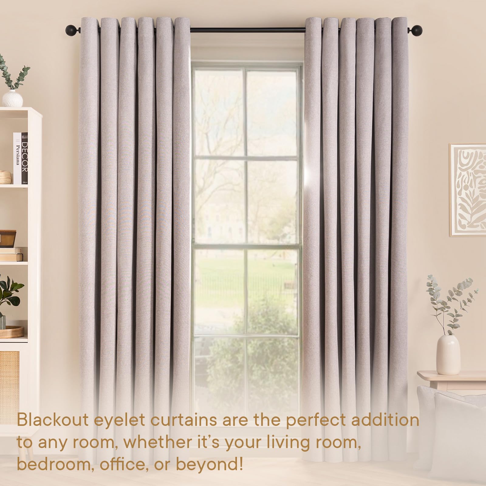 OHS Eyelet Woven Texture Curtain Silver - Image 3