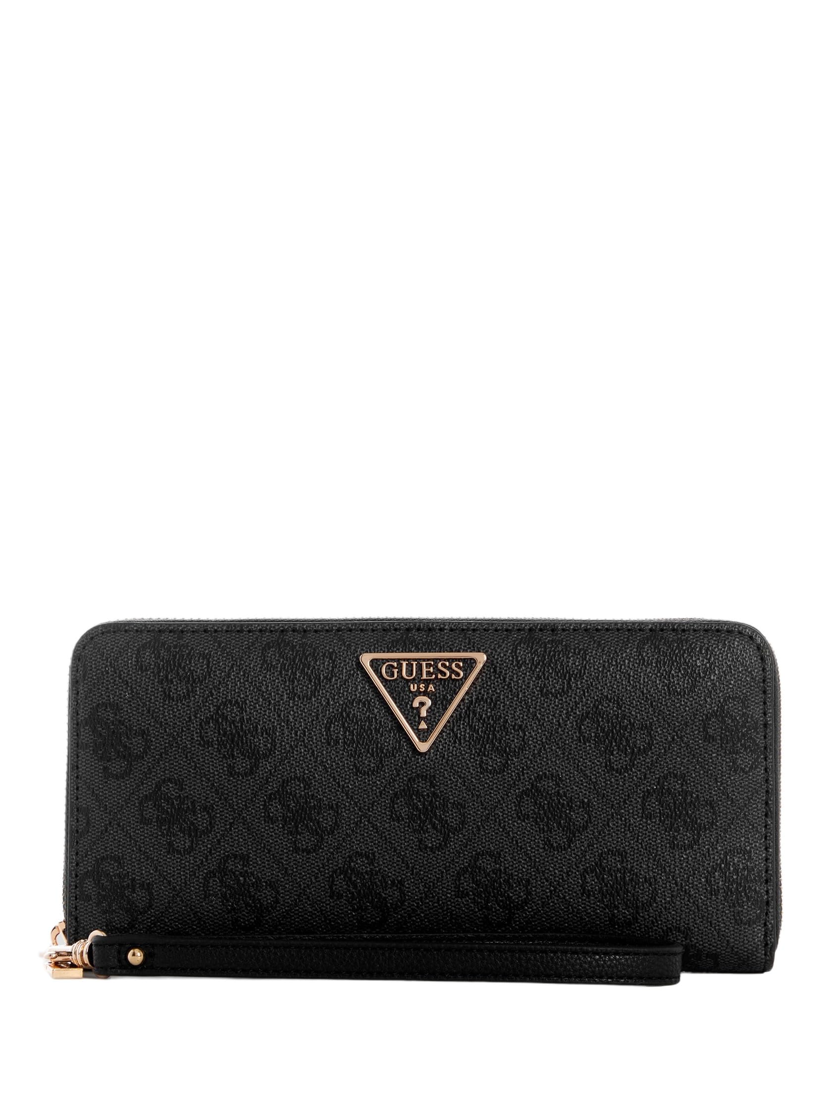 Guess Damen Laurel Large Around Zip Wallet Wristlet Clutch, White Multi, One Size