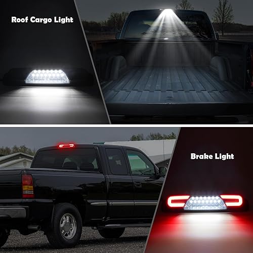 Miniatura 2 de Tercera luz de freno LED compatible con Silverado Sierra 1999-2007 1500 2500 3500 HD Classic, tercera luz de freno de reemplazo, luz de freno