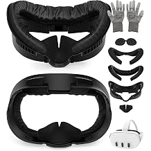 Facial Interface & Face Pad Cushion Compatible with Meta/Oculus Quest 3 Accessories Replacement PU Leather Foam Cushion Anti-Sweat Anti-Leakage Silicone Face Cover Not Fit Quest 3S WYLIE 6 Pack