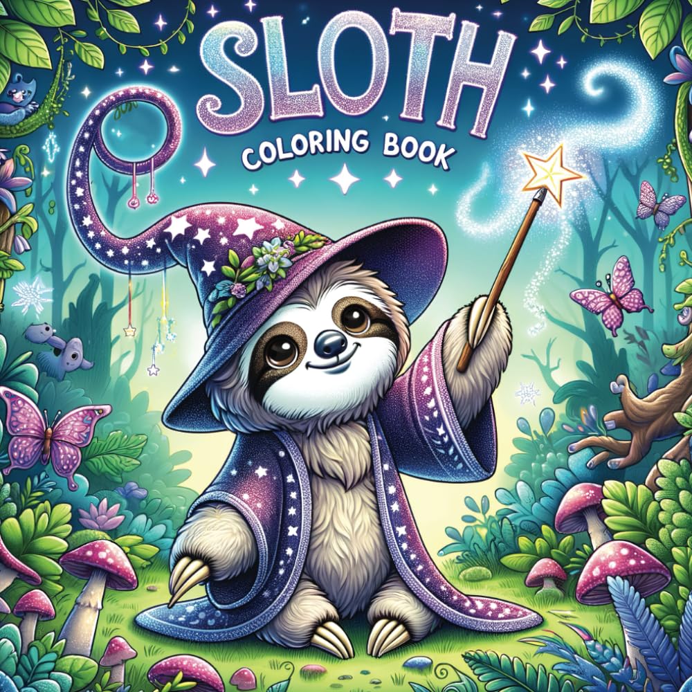 Sloth Coloring Book: 50 Fun Facts & Coloring Pages for Kids, Rainforest Animals, and Creative Learning Activities