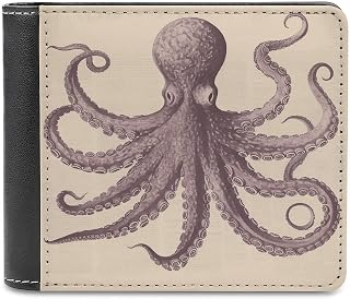 Vintage Octopus Leather Wallet for Men Women