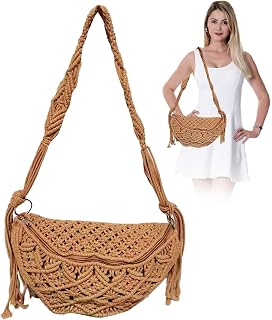 Bohemian Crochet Bags | Crossbody Boho Purses,Soft Handwoven Cotton Coin Wallet, Crochet Tassel Bohemian Purse for Girl Lencyh