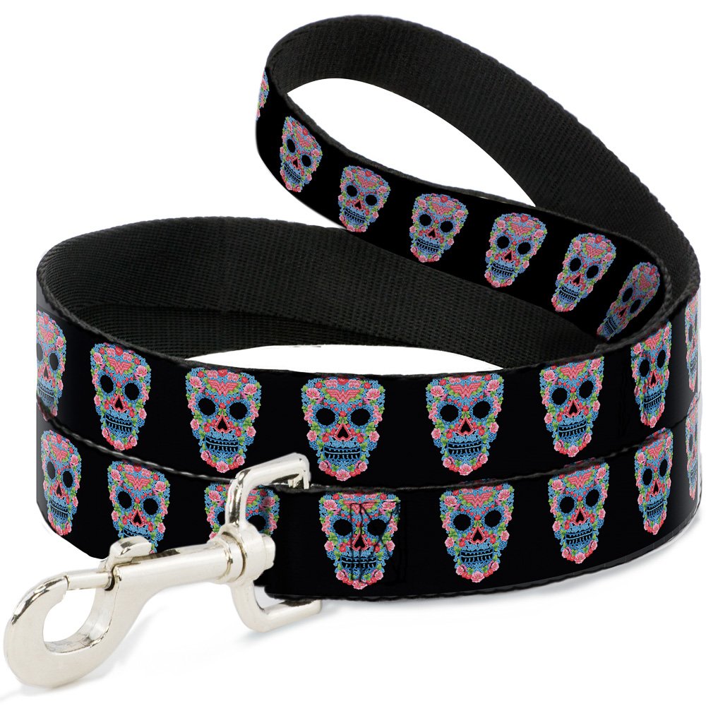 Laisse pour chien Wonder Woman Floral de 1,8m x 3,8cm de large couleur noir pastel