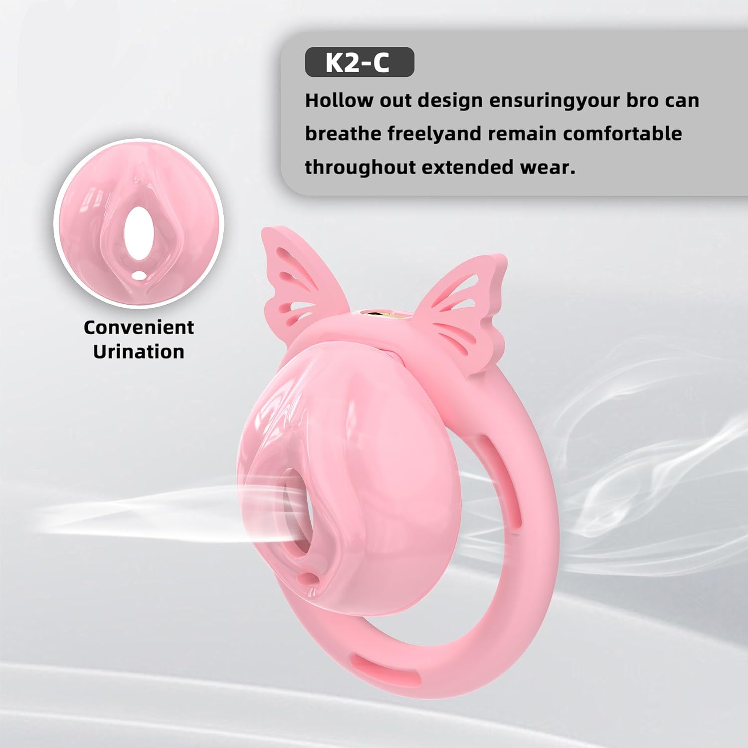 Chastity Lock Male Cock Cage - ABS Sissy Chastity Devices with Invisible Lock & 4 Silicone Adjustable Cock Ring, Penis Abstinence Elasticity Belt Comfortable Penis Cage Bondage Gear Sex Toys
