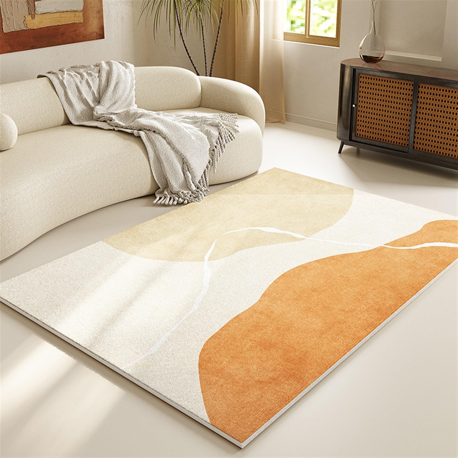 Tapis salon moderne shaggy et irrégulier pour chambre à coucher