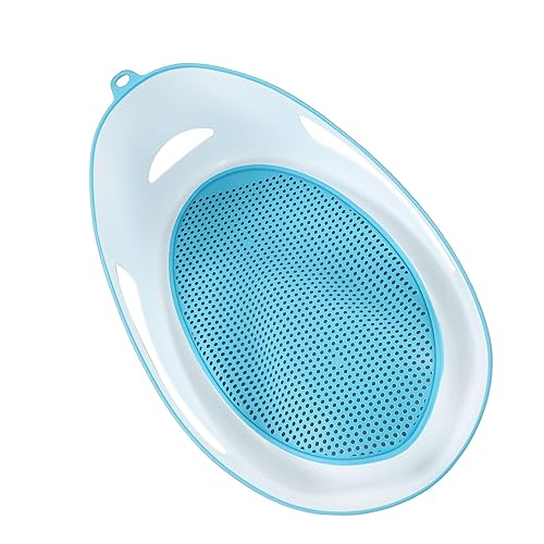 Soporte de baño para bebé, soporte ligero para bañera de bebé, silicona suave, cómodo, fácil limpieza, para recién nacido (azul claro)