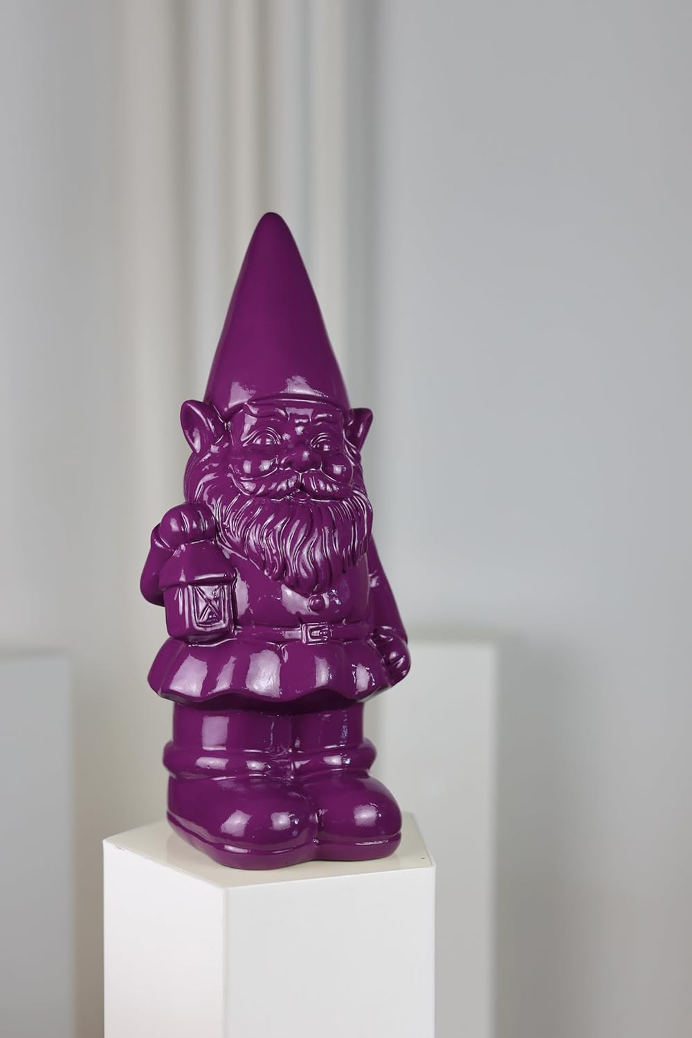 Hi-Line Gift Ltd. Garden Gnome Statue Holding Lantern-Purple