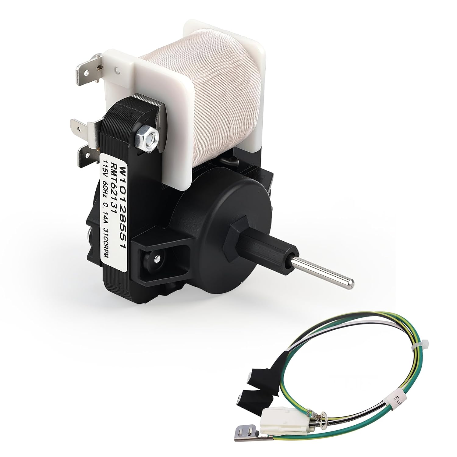 WPW10128551 Evaporator Fan Motor Compatible with Whirlpool Kenmore KitchenAid Maytag Refrigerator Parts Replacement W11024089 W10449515 10449508 13062901 W10199049 67001087 PS11773024 8170894