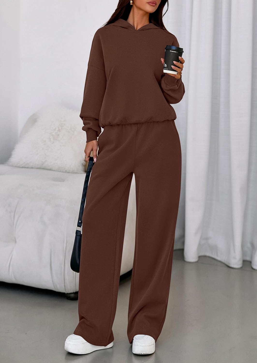 PRETTYGARDEN Womens Sweatsuits 2 Piece Set 2026 Casual Winter Long Sleeve Hoodie Loose Wide Leg Sweatpants Fall Tracksuit - Image 5