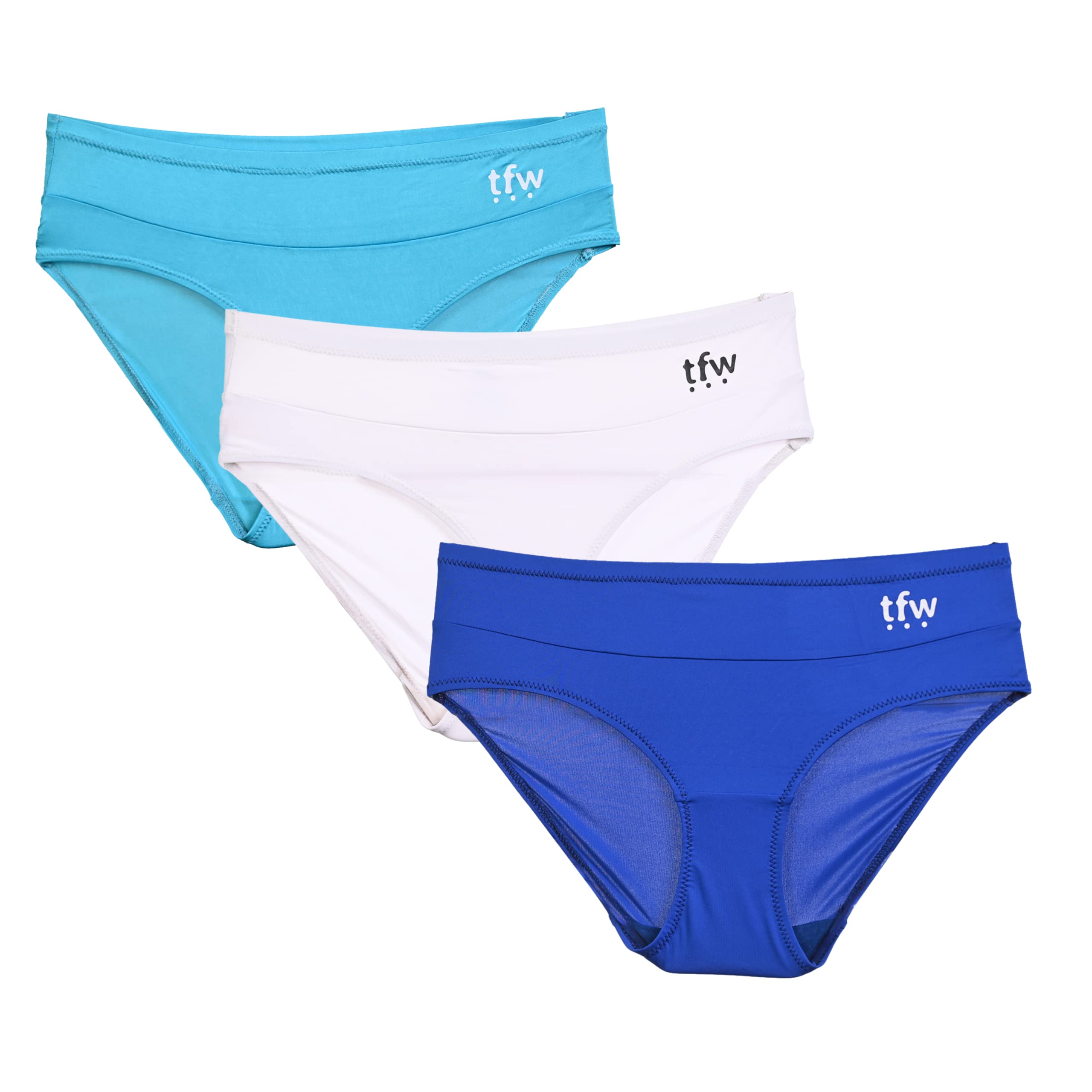 tfw Womens Nylon Blend Pack of 3 - No Show Hipster Panties with Wide Band