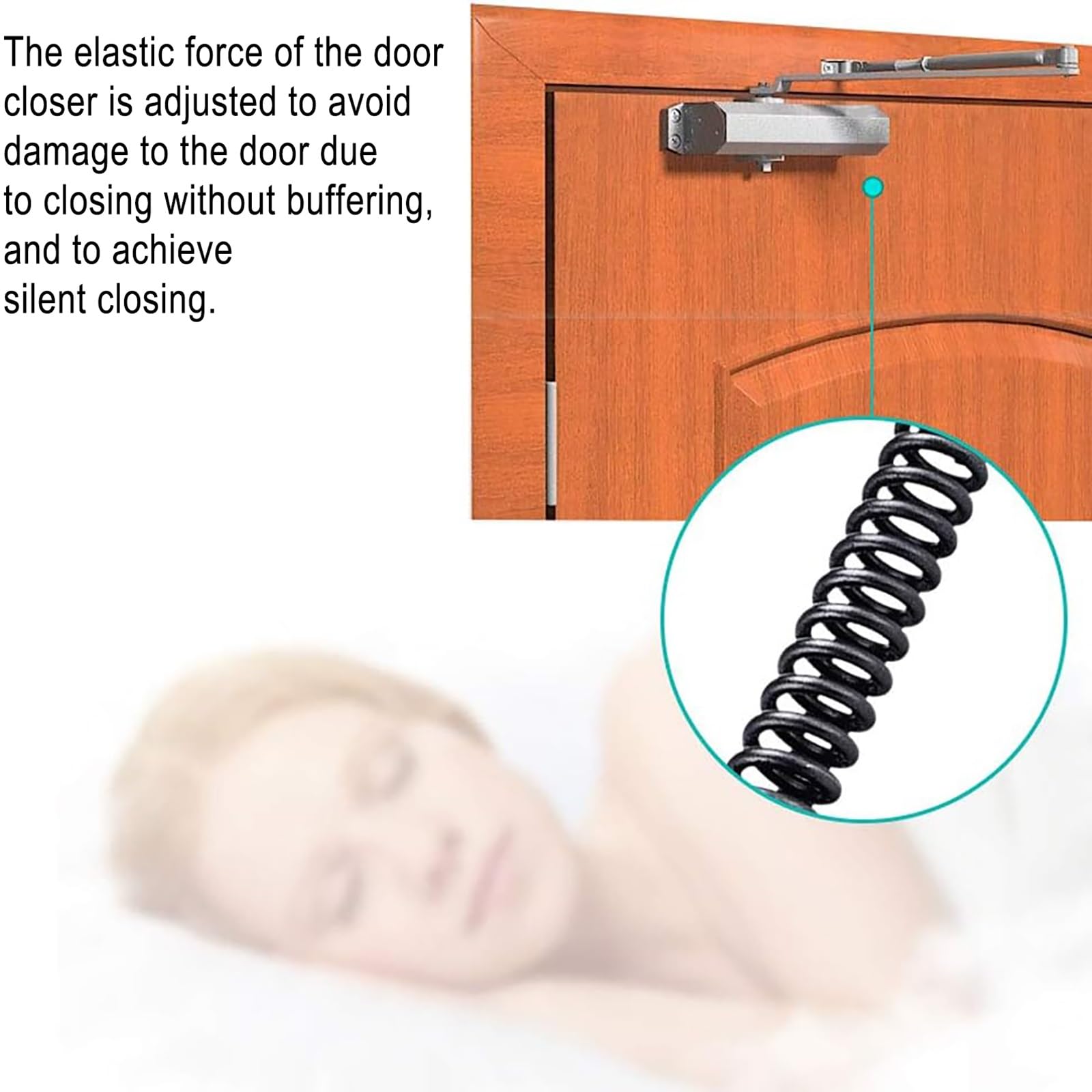 Cierrapuertas Hidráulico Automático, Cierrapuertas Para Puertas Cortafuegos, Cierrapuertas Con Resorte Hidráulico Con Retención Abierta Y Cierre Suave, Cierre Automático Para Puertas(100-150kg)