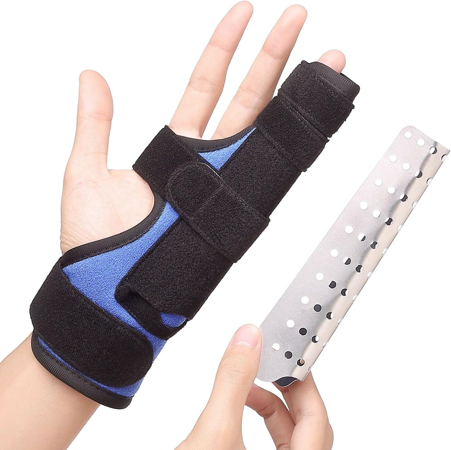 Pinky & Ring Finger Splint for Straightening, Metacarpal Splint, Boxer Fracture Finger Brace, Hand Brace with Finger Support for Dislocated, Broken Joint and Mallet Finger, Fits for Men and Women