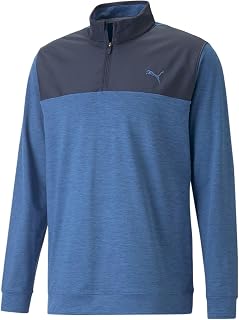 PUMA Mens Cloudspun Colourblock Quarter-Zip Golf Sweatshirt
