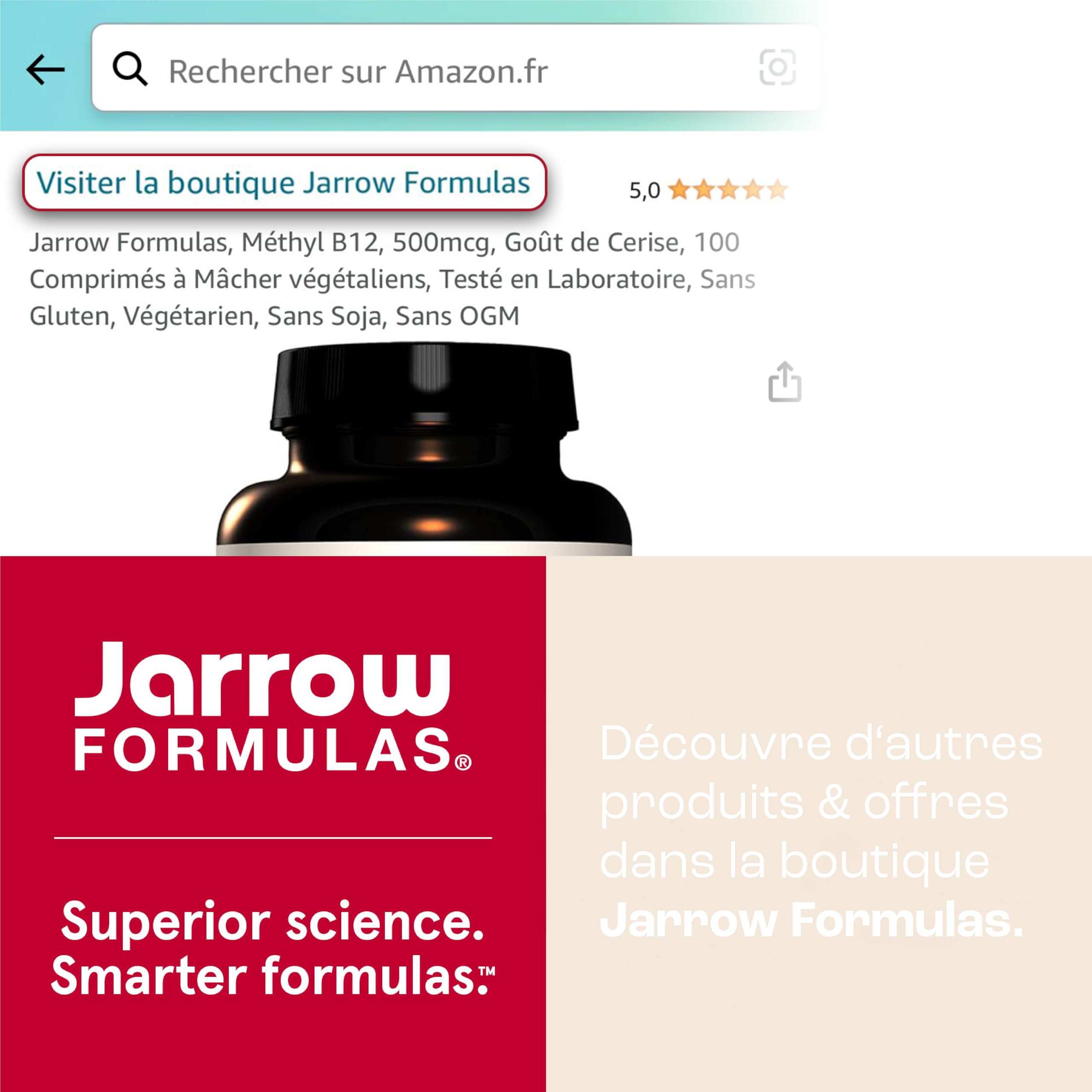 Jarrow Formulas, Méthyl B12, 1.000mcg, 2 Jours de Dépôt, Goût de Citron, 100 Comprimés à Sucer végétaliens, Sans Gluten, Végétarien, Sans Soja, Sans OGM