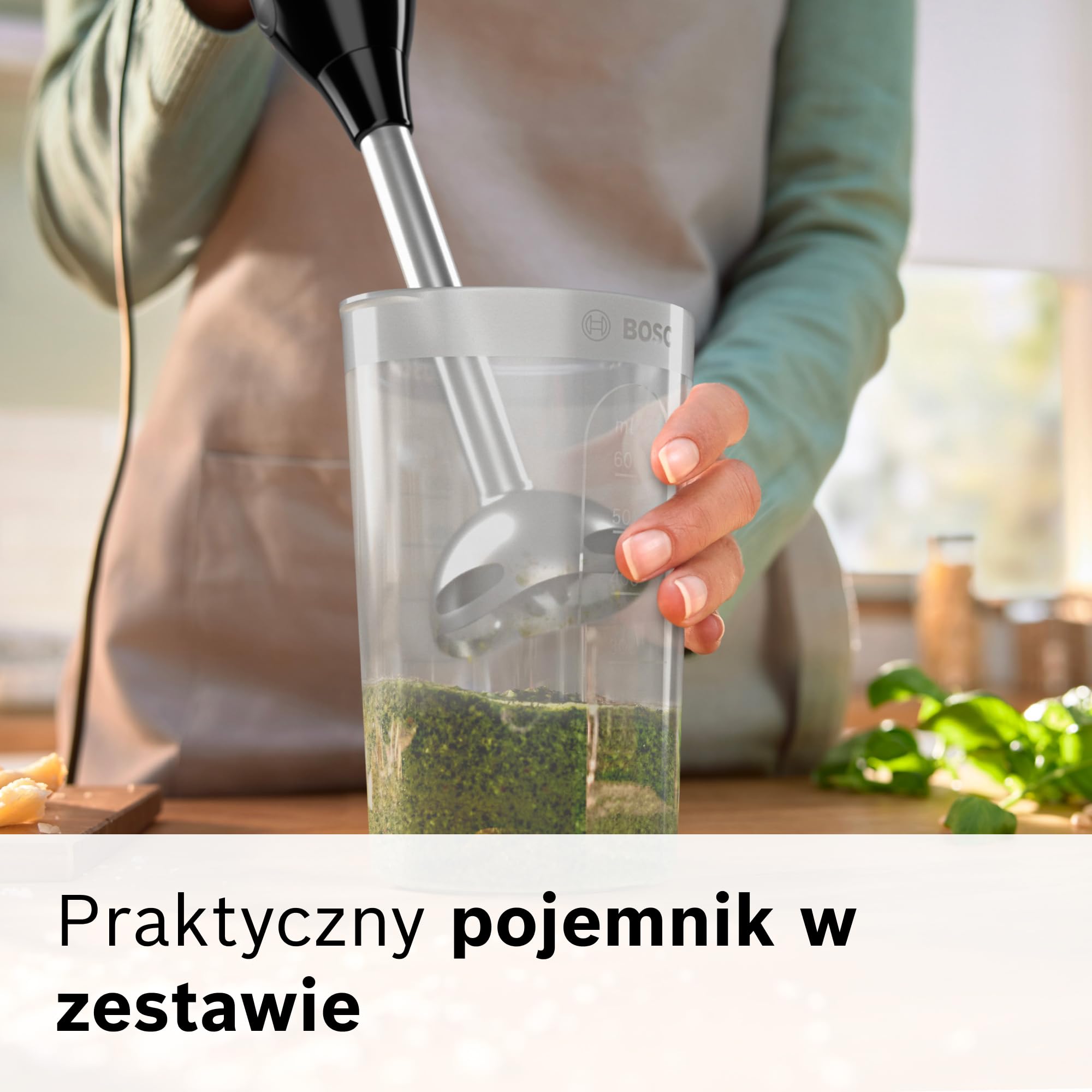Bosch, blender ręczny, ErgoMixx, silnik 1000 W, 12 prędkości i funkcja turbo, pojemnik, czarny, MS6CB6110