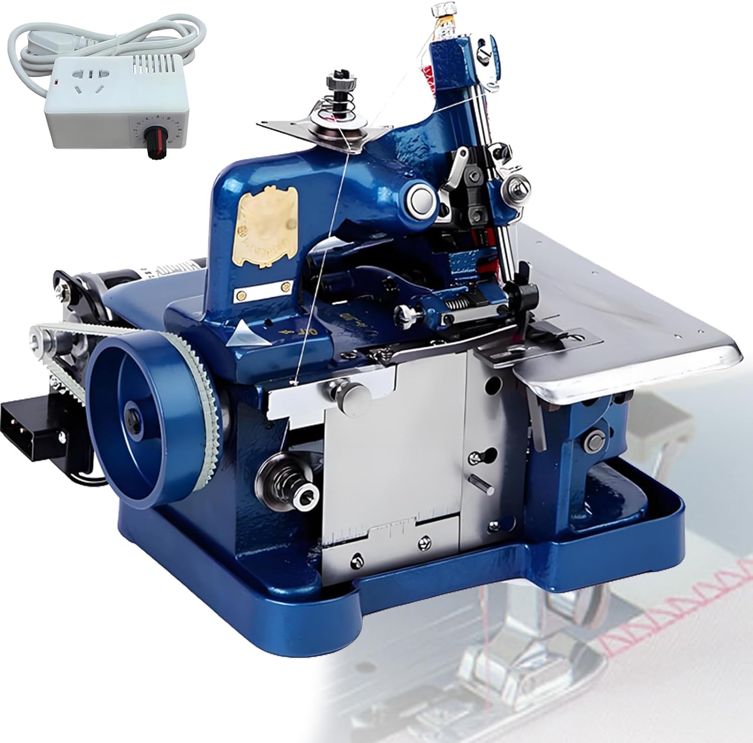 Serger Overlock Machine with 3 Thread Capability & Speed ​​Regulator - Electric Sewing Machine 3000 Stitches/Min Overlock Machine for Multiple Materials, Cotton, Knitwear Blue