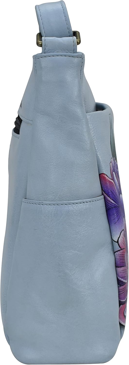 Anna by Anuschka Women's Hand-Painted Genuine Leather Crossbody with Side Pockets - Image 6