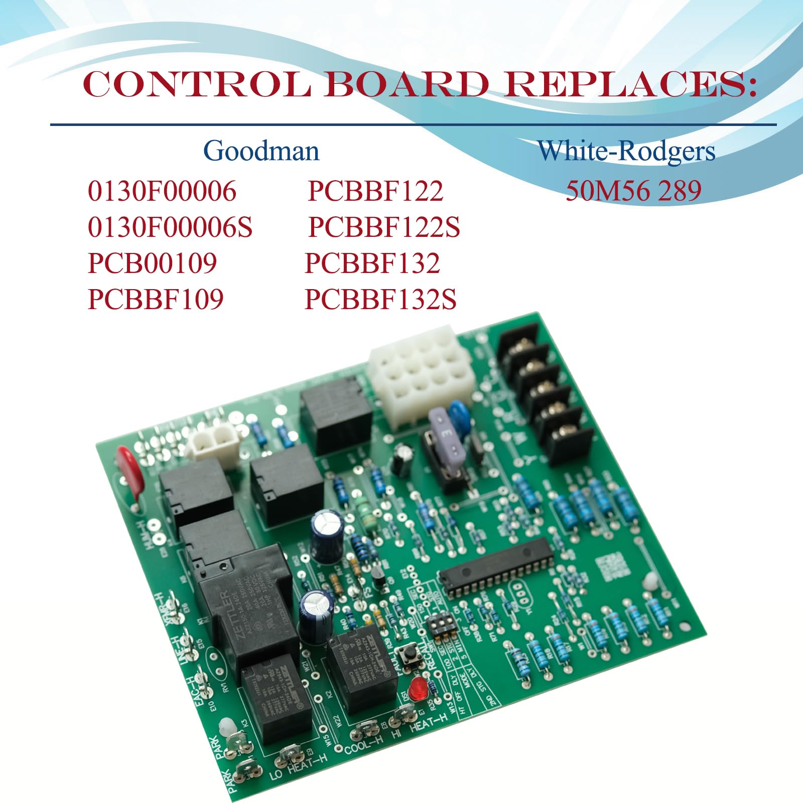 PCBBF162S Carte de commande de four 50M56-743 de rechange pour circuit de commande de four Goodman, PCBBF132, PCBBF132S, 0130F00006, 0130F00006S, PCB00109, PCBBF109, PCBBF122, PCBBF122, PCBBF122 2S