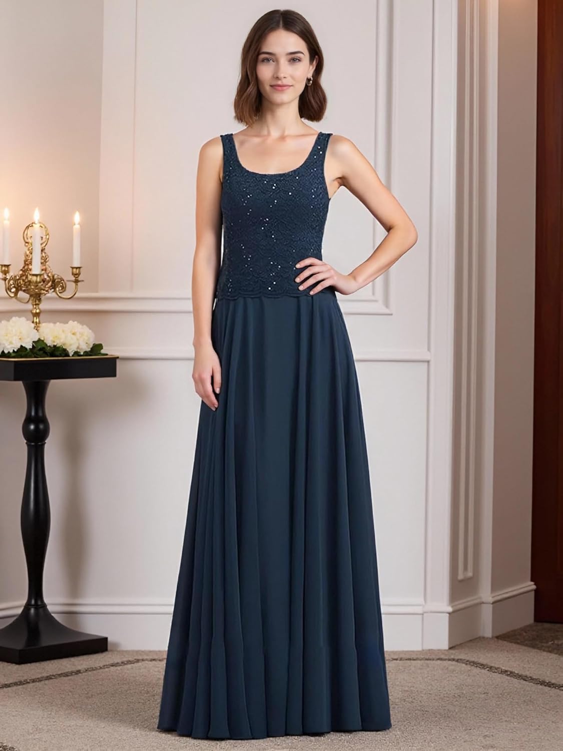 Mother of The Bride Dresses with Jacket for Wedding Chiffon Lace Formal Mother of The Groom Gown for Women - Image 5