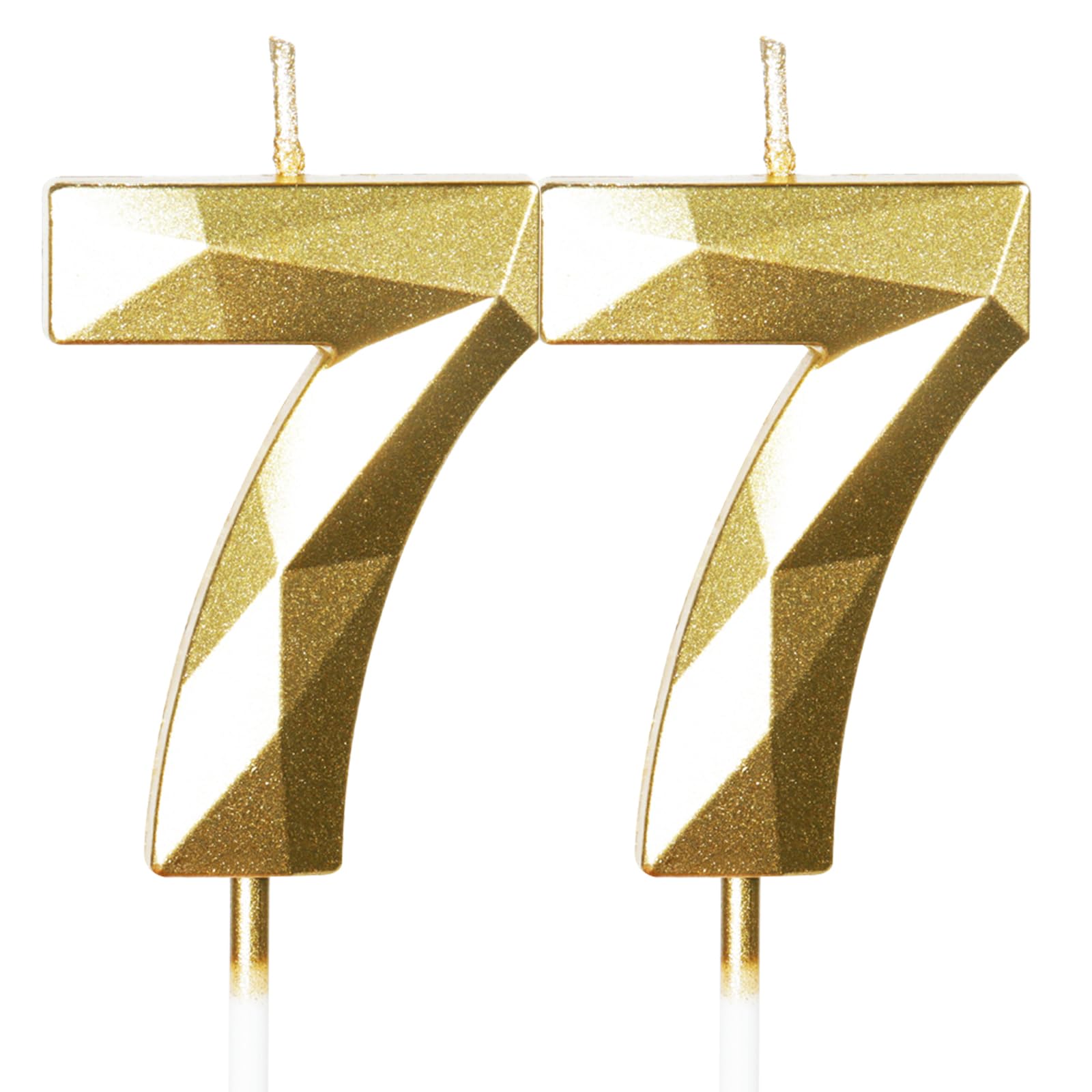 Yiran 50th Birthday Candles, Gold Number 50 Happy Birthday Candles, Cake Topper Decorations for Birthday Party, Wedding Anniversary Celebration Supply — view 230