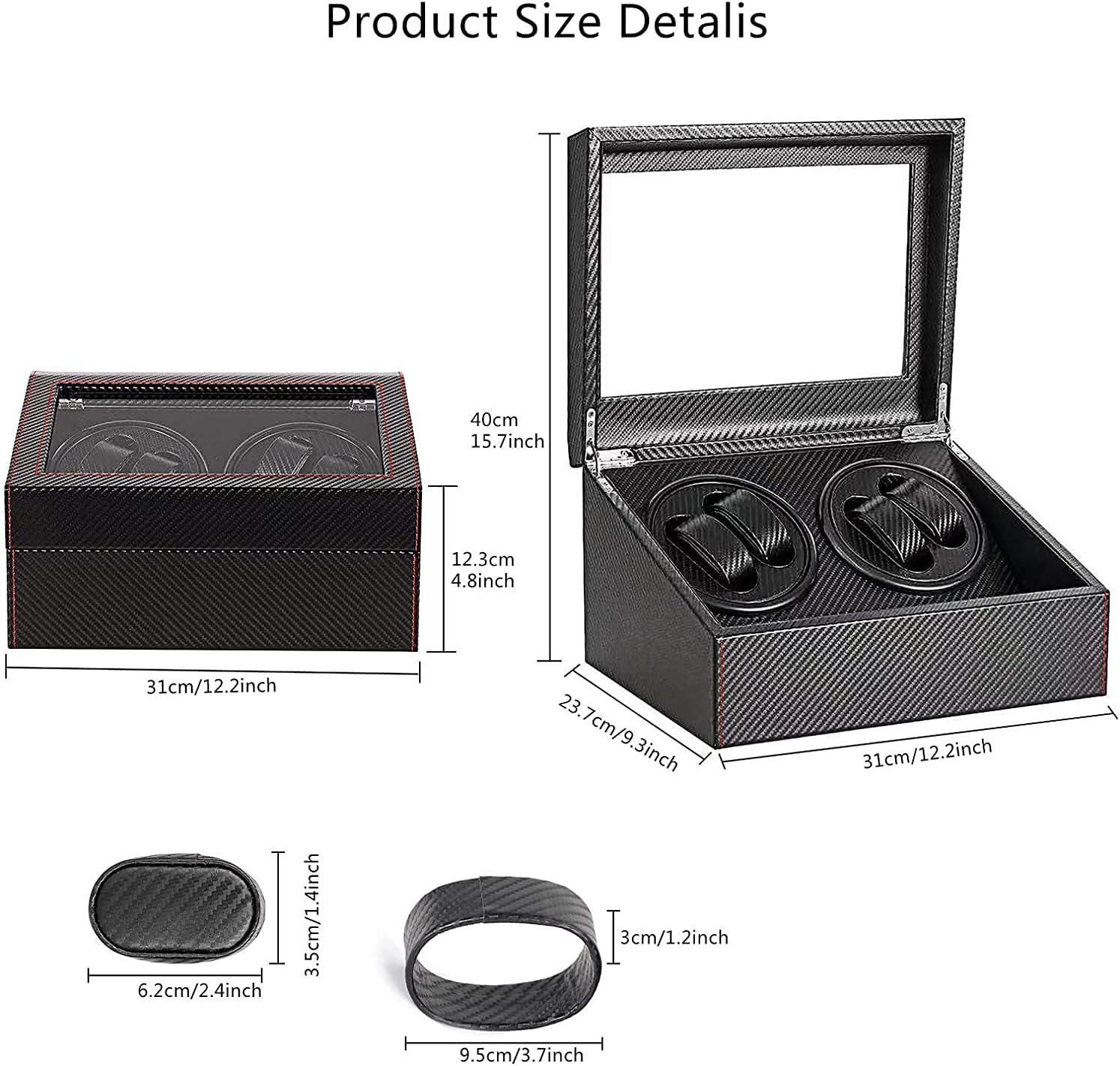 SHZICMY Automatic Watch Winder, 4+6 Automatic Watch Winder Storage Display Box Watch Case Black, Power Cord Included(USA Stock) (Black 1) : Clothing, Shoes & Jewelry