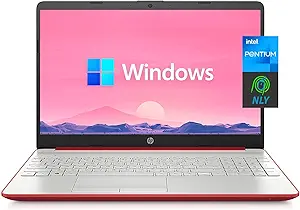 HP Newest Pavilion 15.6 Laptop, Intel Pentium Quad-Core Processor, Micro-Edge Display, RJ-45 Ethernet Port, USB Type-C, HDMI, Long Battery Life, NLY MP, Windows OS (16GB RAM | 1TB SSD) Red